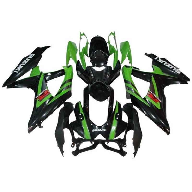 Suzuki GSXR750 (2008-2010) Black, Green Fairings No Seat Cowl No Bolt Kit No Tank