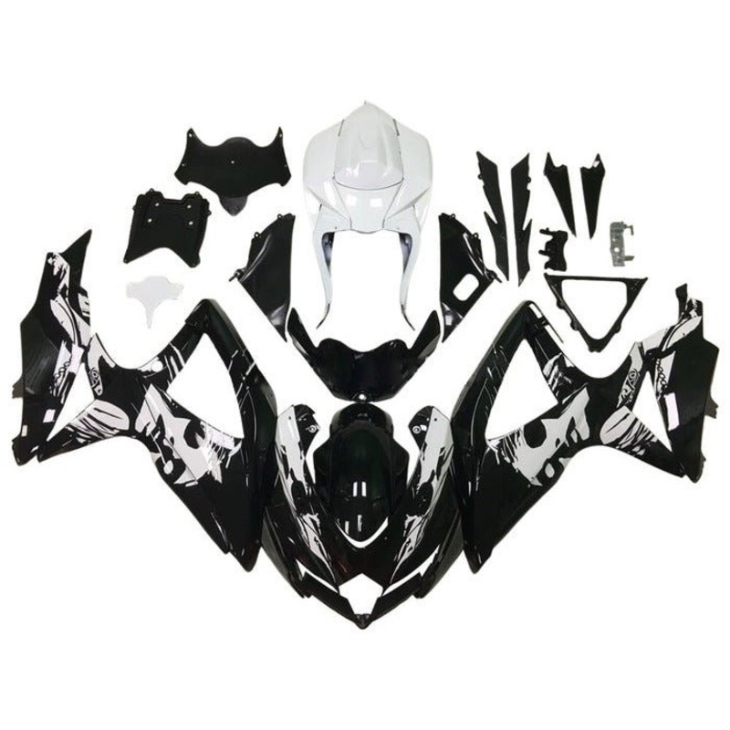 Suzuki GSXR750 (2008-2010) Black, White, Leyla Fairings No Seat Cowl No Bolt Kit No Tank