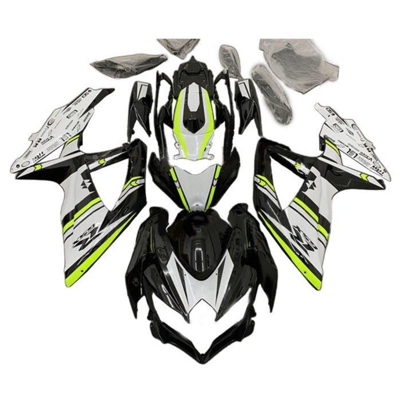 Suzuki GSXR750 (2008-2010) Black, White, Neon Yellow Fairings No Seat Cowl No Bolt Kit No Tank