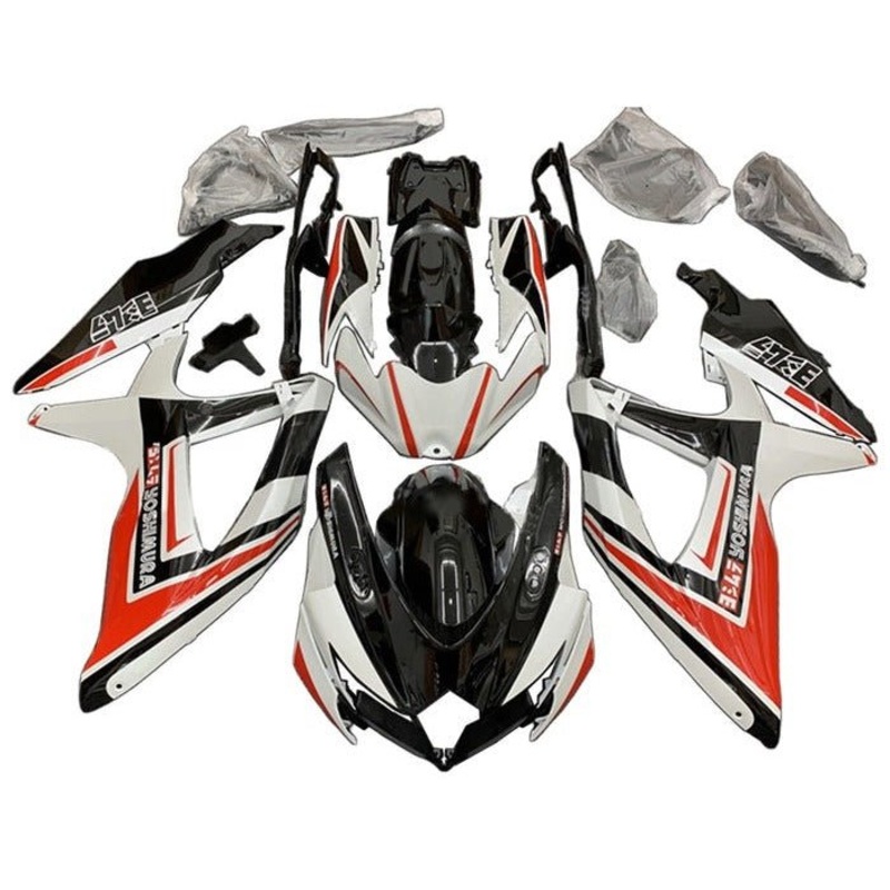 Suzuki GSXR750 (2008-2010) Black, White, Red Yoshimura Fairings No Seat Cowl No Bolt Kit No Tank