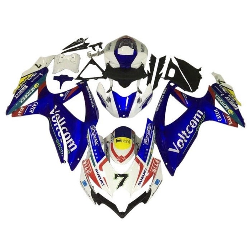 Suzuki GSXR750 (2008-2010) Blue, White Voltcom Fairings No Seat Cowl No Bolt Kit No Tank