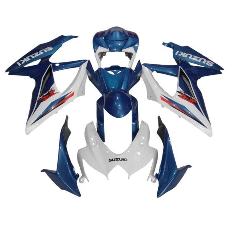Suzuki GSXR750 (2008-2010) Gloss Blue, White, Red, Gray Fairings No Seat Cowl No Bolt Kit No Tank