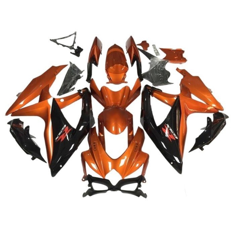 Suzuki GSXR750 (2008-2010) Gloss Orange, Black Fairings No Seat Cowl No Bolt Kit No Tank