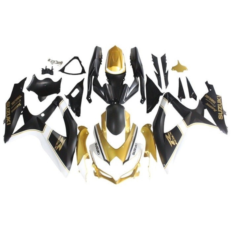 Suzuki GSXR750 (2008-2010) Gold, Black, White Fairings No Seat Cowl No Bolt Kit No Tank