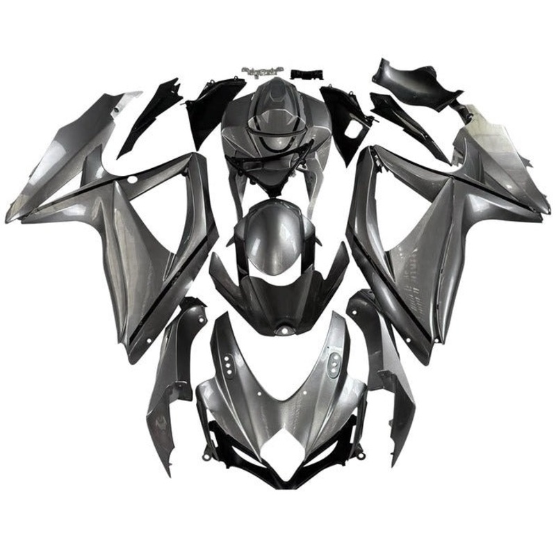 Suzuki GSXR750 (2008-2010) Gray, Black Stripes Fairings No Seat Cowl No Bolt Kit No Tank