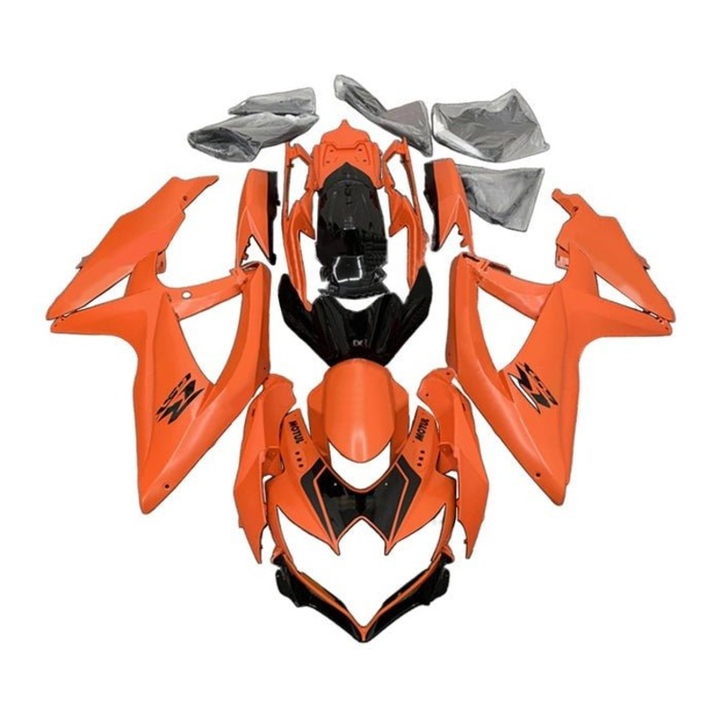 Suzuki GSXR750 (2008-2010) Matte Orange, Gloss Black Fairings No Seat Cowl No Bolt Kit No Tank