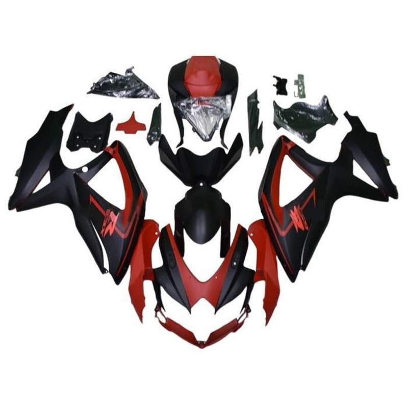 Suzuki GSXR750 (2008-2010) Matte Red, Matte Black Fairings No Seat Cowl No Bolt Kit No Tank