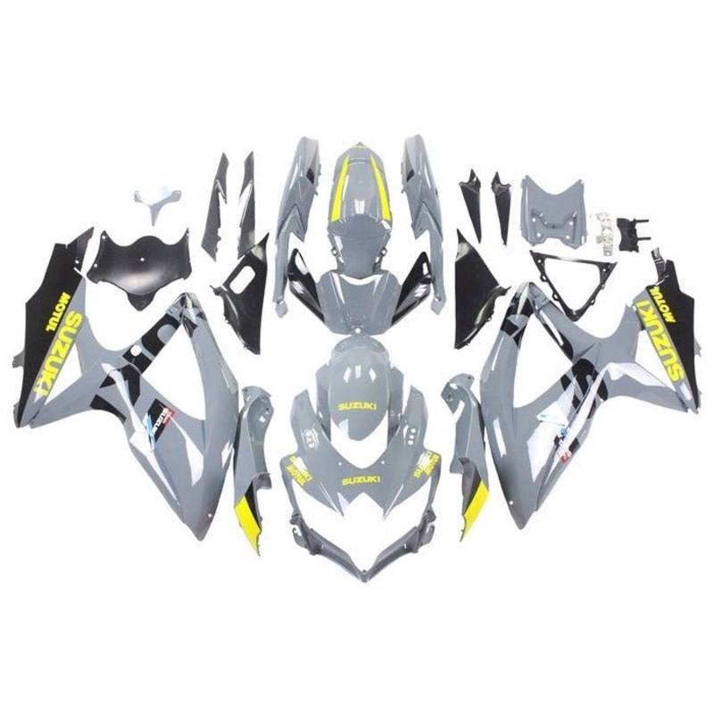 Suzuki GSXR750 (2008-2010) Nardo Gray, Yellow, Black Fairings No Seat Cowl No Bolt Kit No Tank