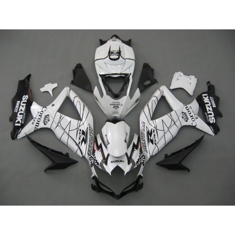 Suzuki GSXR750 (2008-2010) White, Black Alstare Fairings No Seat Cowl No Bolt Kit No Tank