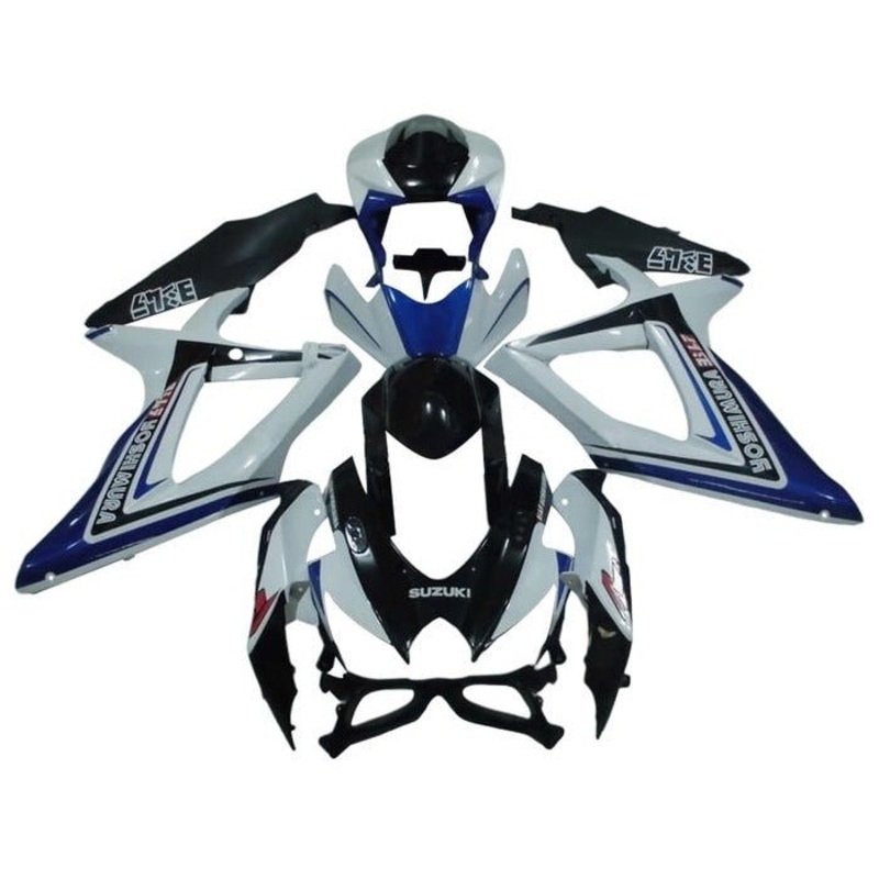 Suzuki GSXR750 (2008-2010) White, Black, Blue Yoshimura Fairings No Seat Cowl No Bolt Kit No Tank