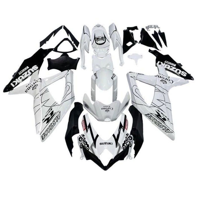 Suzuki GSXR750 (2008-2010) White, Black, Tribal Fairings No Seat Cowl No Bolt Kit No Tank