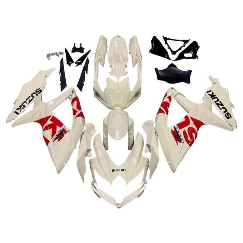 Suzuki GSXR750 (2008-2010) White, Red Fairings No Seat Cowl No Bolt Kit No Tank