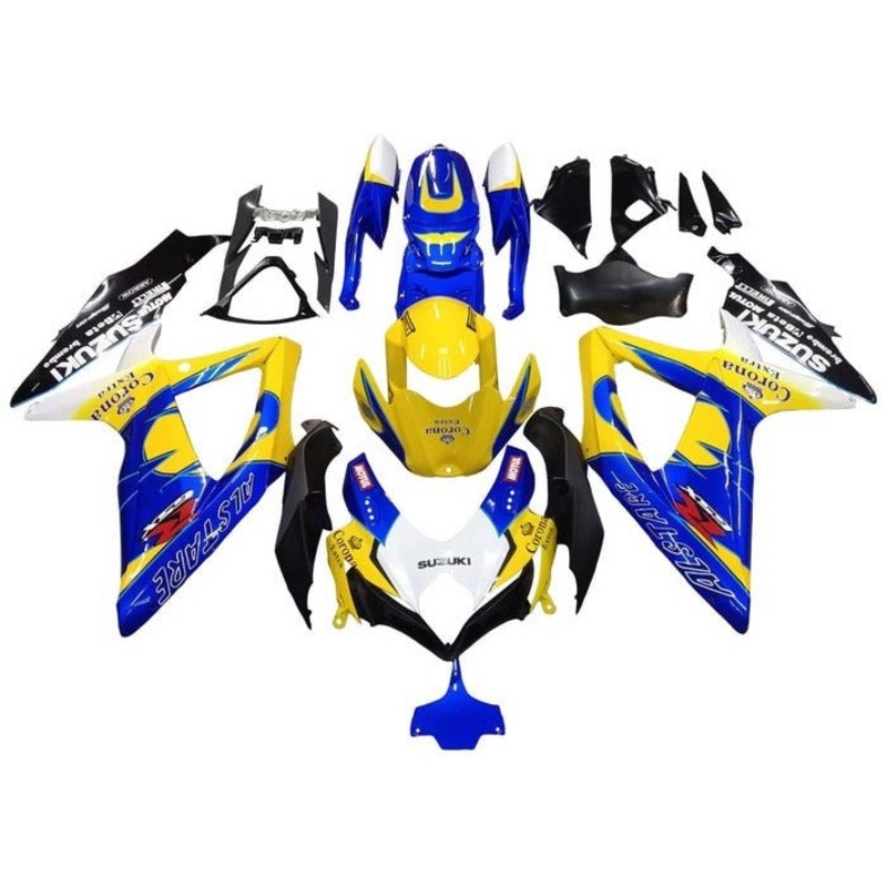 Suzuki GSXR750 (2008-2010) Yellow, Blue, Corona Tribal Fairings No Seat Cowl No Bolt Kit No Tank