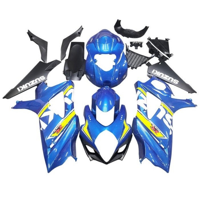 Suzuki GSXR1000 (2007-2008) Blue, Yellow, White, Black Fairings No Seat Cowl No Bolt Kit No Tank
