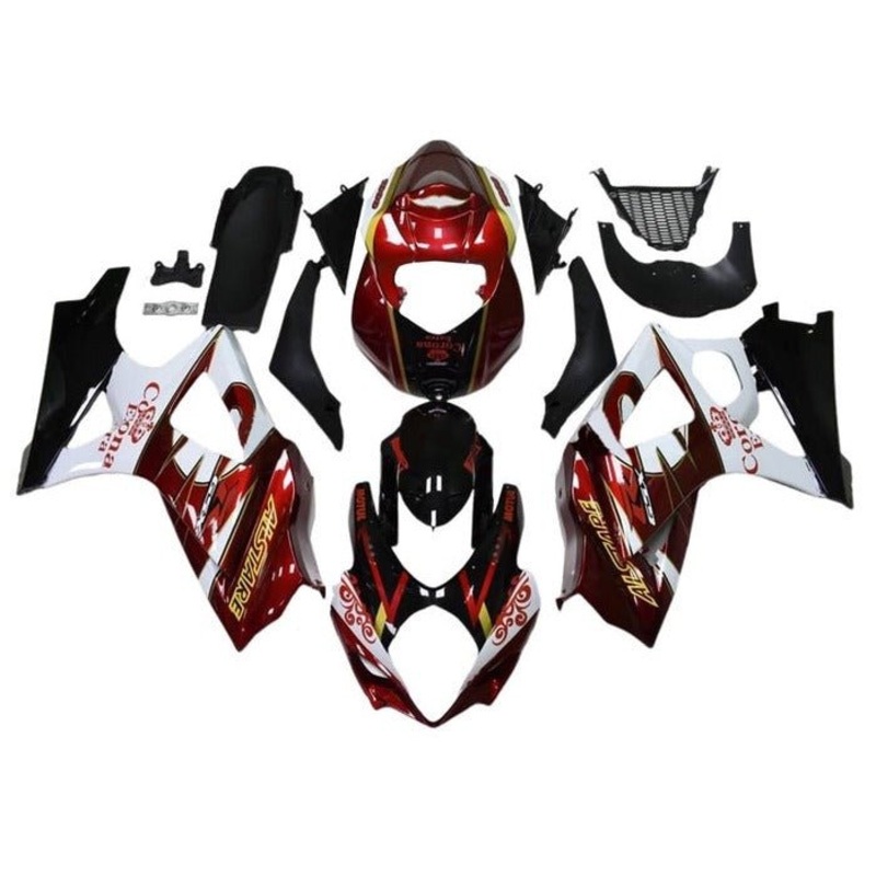 Suzuki GSXR1000 (2007-2008) Dark Red, Black, White Corona Fairings No Seat Cowl No Bolt Kit No Tank