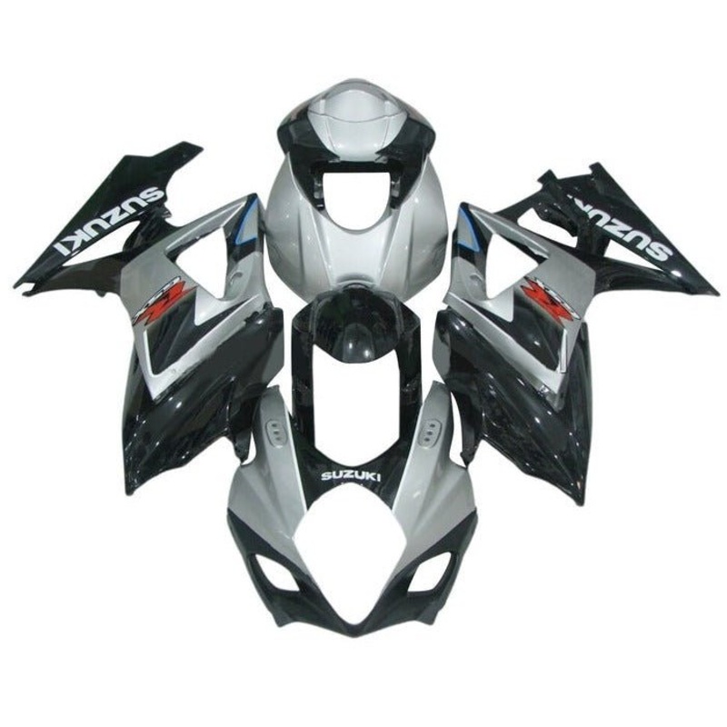 Suzuki GSXR1000 (2007-2008) Gray, Black, White, Red, Blue Fairings No Seat Cowl No Bolt Kit No Tank