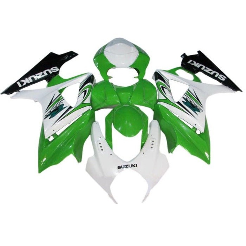 Suzuki GSXR1000 (2007-2008) Green, White, Black Fairings No Seat Cowl No Bolt Kit No Tank