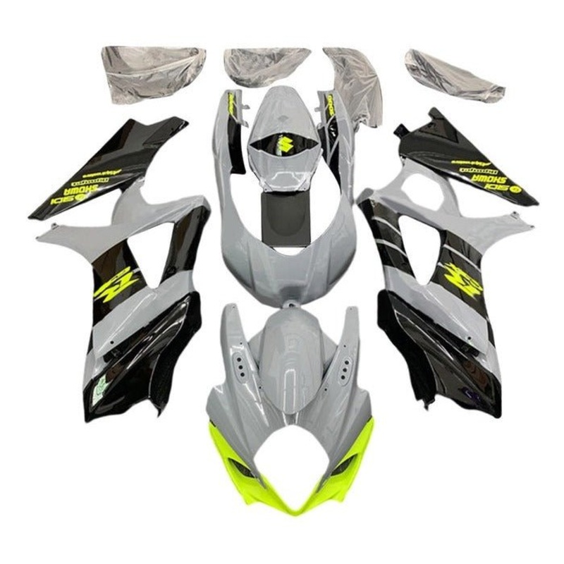Suzuki GSXR1000 (2007-2008) Nardo Gray, Black, Neon Yellow Fairings No Seat Cowl No Bolt Kit No Tank
