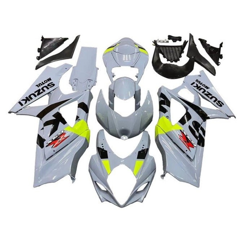 Suzuki GSXR1000 (2007-2008) Nardo Gray, Black, Neon Yellow, Red Fairings No Seat Cowl No Bolt Kit No Tank