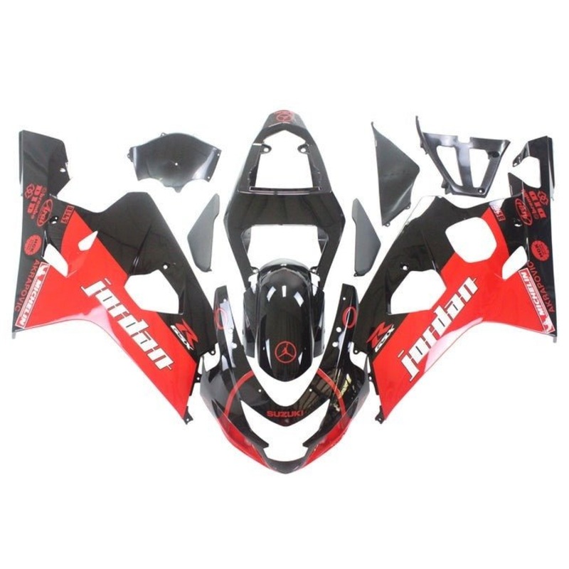 Suzuki GSXR600 (2004-2005) Red, Black, White Jordan Fairings No Seat Cowl No Bolt Kit No Tank