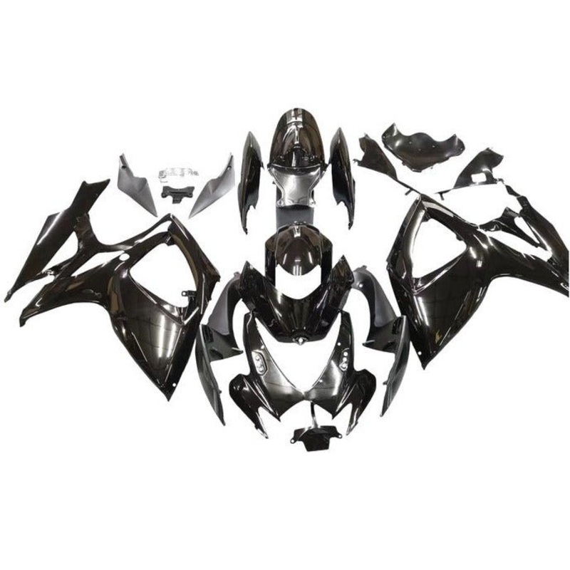Suzuki GSXR600 (2006-2007) All Black Fairings No Seat Cowl No Bolt Kit No Tank