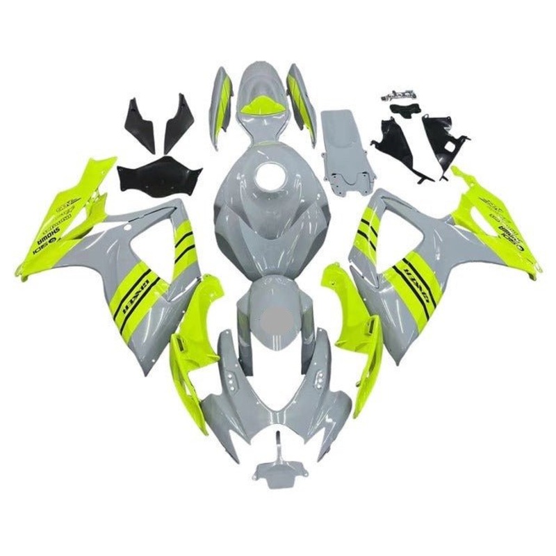 Suzuki GSXR600 (2006-2007) Gray, Neon Yellow Fairings No Seat Cowl No Bolt Kit No Tank
