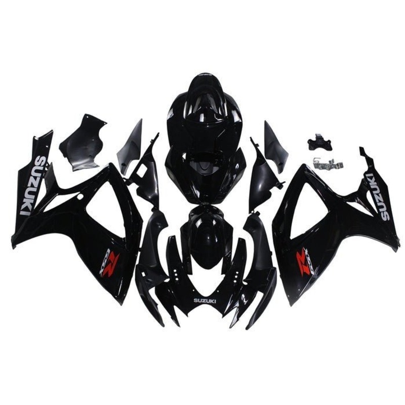 Suzuki GSXR750 (2006-2007) Black, Red, Gray Fairings No Seat Cowl No Bolt Kit No Tank