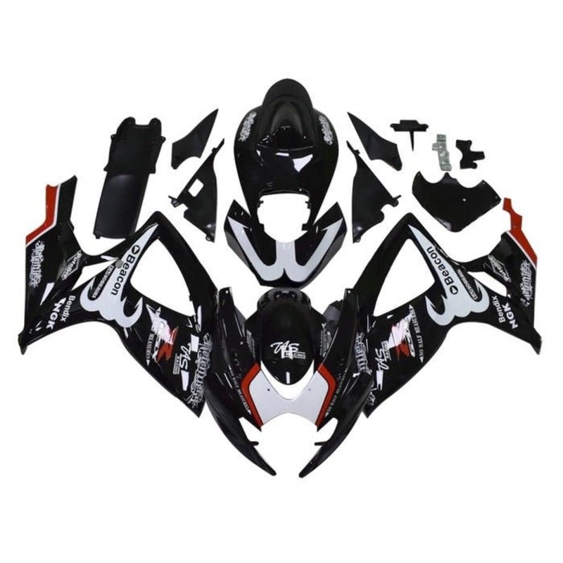Suzuki GSXR750 (2006-2007) Black, White, Red, Beacon Fairings No Seat Cowl No Bolt Kit No Tank