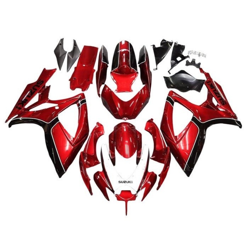 Suzuki GSXR750 (2006-2007) Candy Red, Black, White Fairings No Seat Cowl No Bolt Kit No Tank