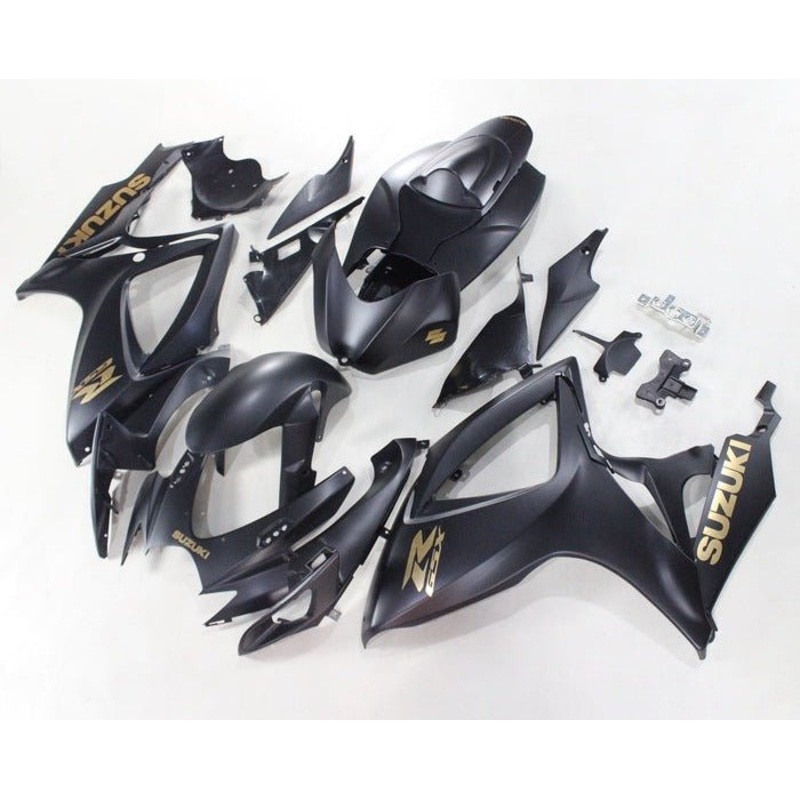 Suzuki GSXR750 (2006-2007) Matte Black, Gold Fairings No Seat Cowl No Bolt Kit No Tank