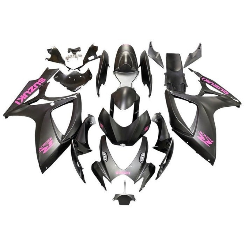 Suzuki GSXR750 (2006-2007) Matte Black, Pink Fairings No Seat Cowl No Bolt Kit No Tank