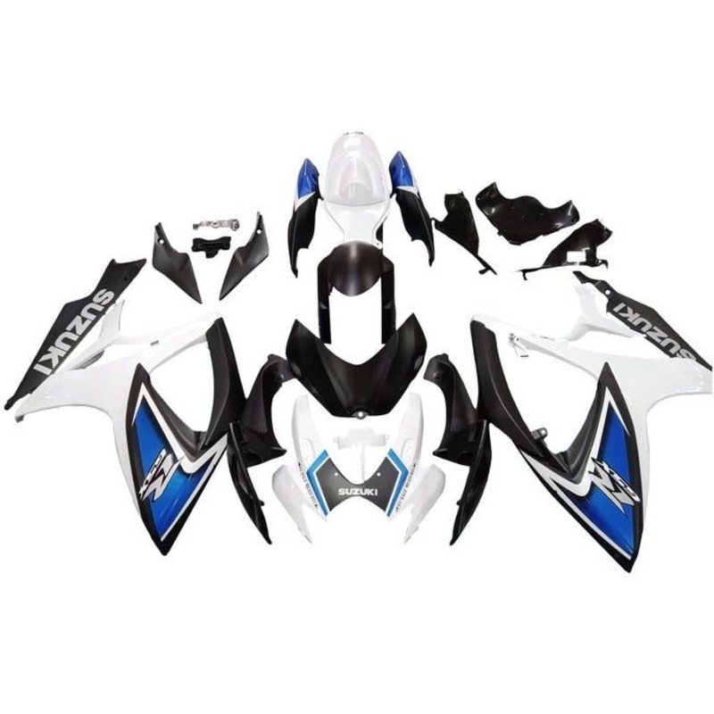 Suzuki GSXR750 (2006-2007) Matte White, Black, Blue Fairings No Seat Cowl No Bolt Kit No Tank