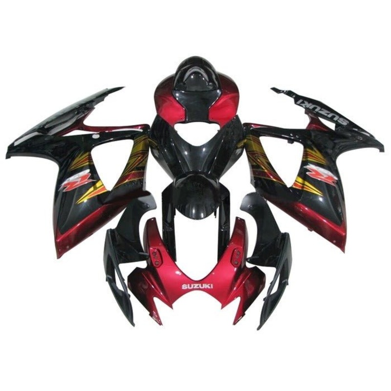 Suzuki GSXR750 (2006-2007) Red, Black, Gold Fairings No Seat Cowl No Bolt Kit No Tank