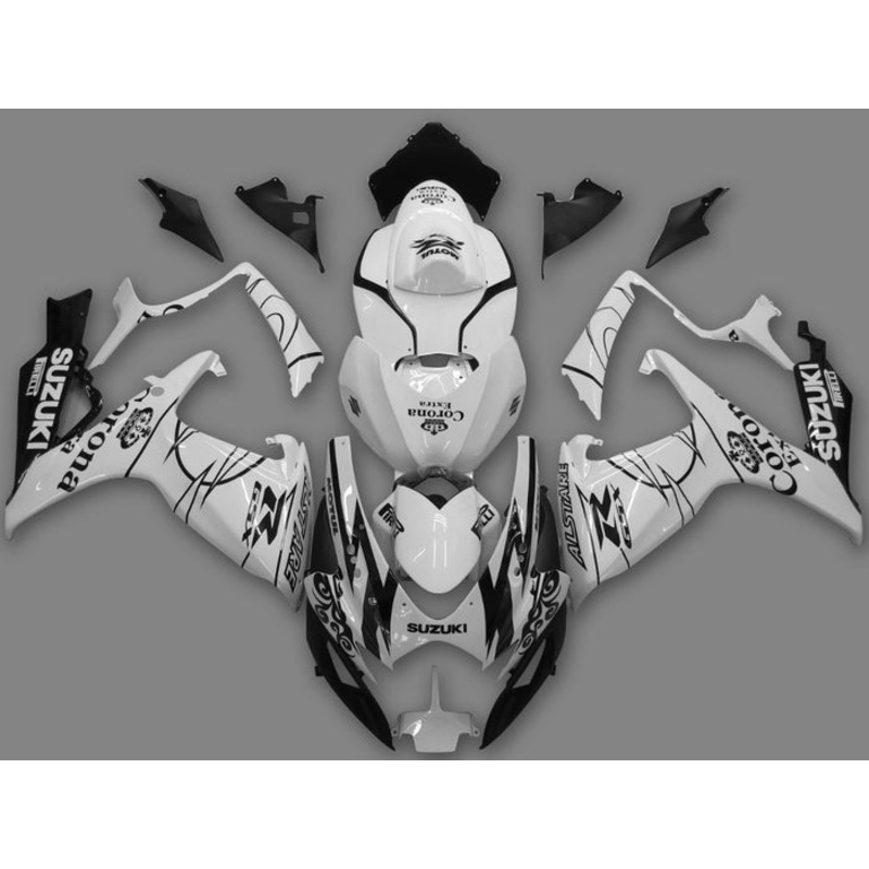 Suzuki GSXR750 (2006-2007) White, Black Alstare Fairings No Seat Cowl No Bolt Kit No Tank