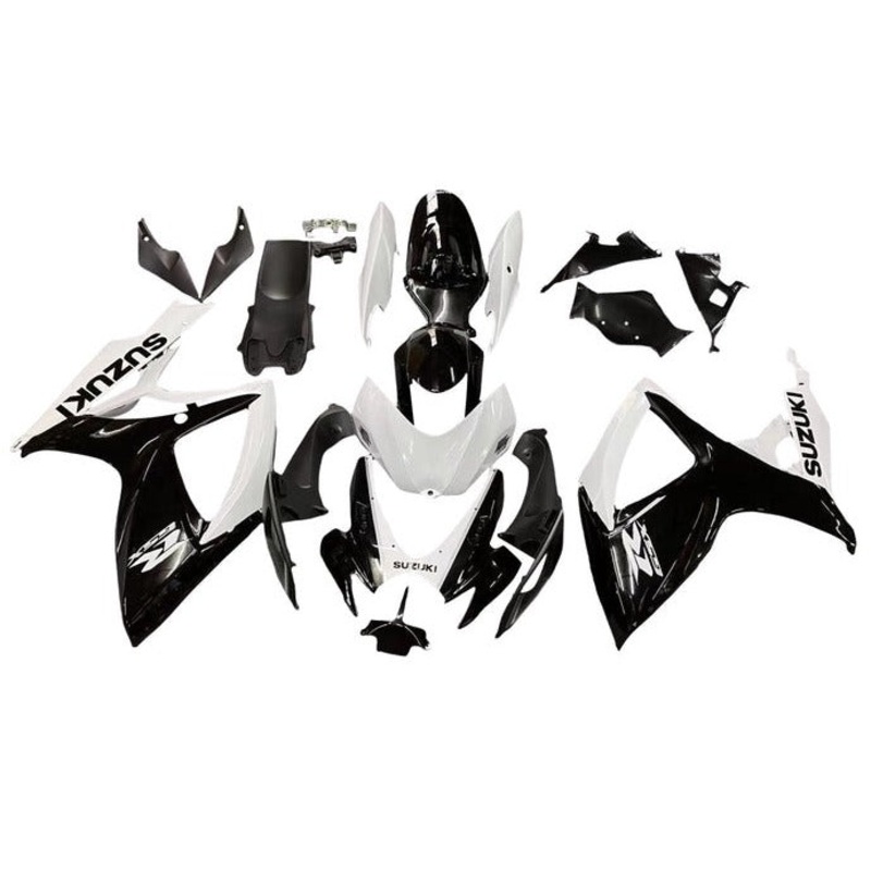 Suzuki GSXR750 (2006-2007) White, Black Fairings No Seat Cowl No Bolt Kit No Tank