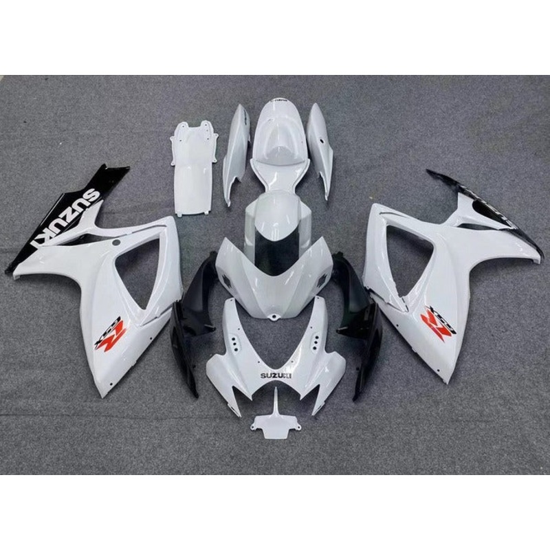 Suzuki GSXR750 (2006-2007) White, Black, Red Fairings No Seat Cowl No Bolt Kit No Tank