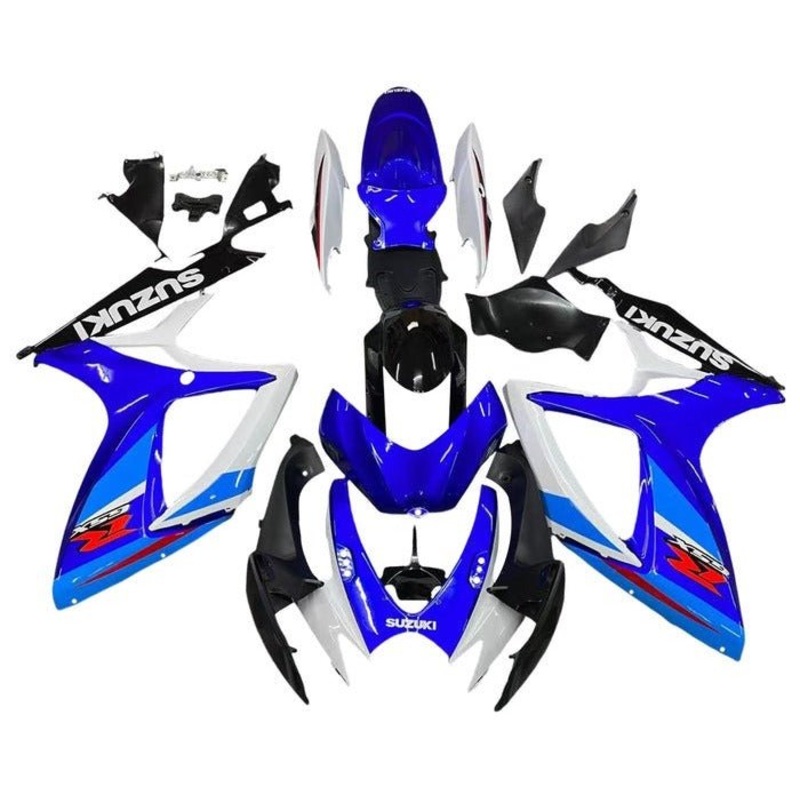 Suzuki GSXR750 (2006-2007) White, Dual Blue, Red, Black Fairings No Seat Cowl No Bolt Kit No Tank