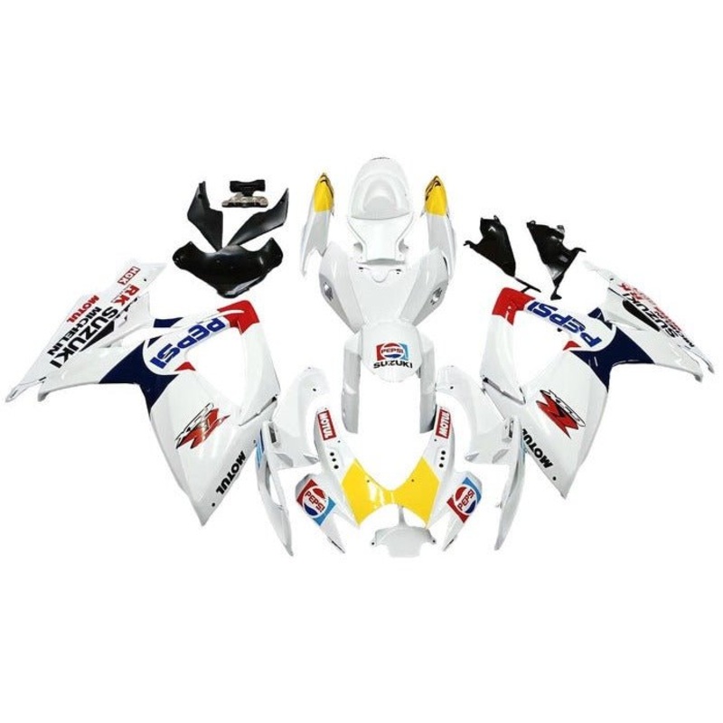 Suzuki GSXR750 (2006-2007) White Pepsi Fairings No Seat Cowl No Bolt Kit No Tank
