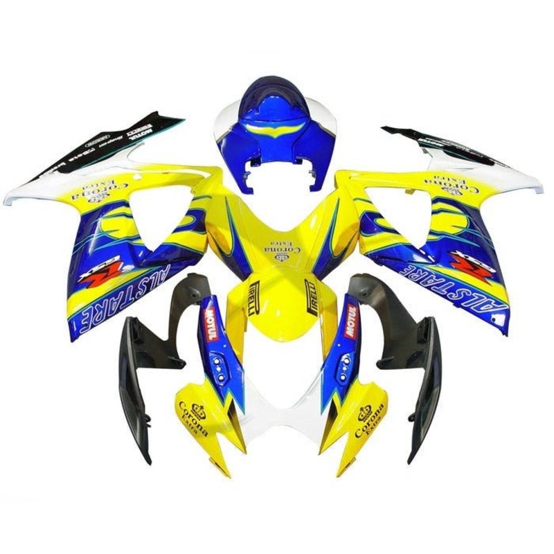 Suzuki GSXR750 (2006-2007) Yellow, Blue Alstare Fairings No Seat Cowl No Bolt Kit No Tank