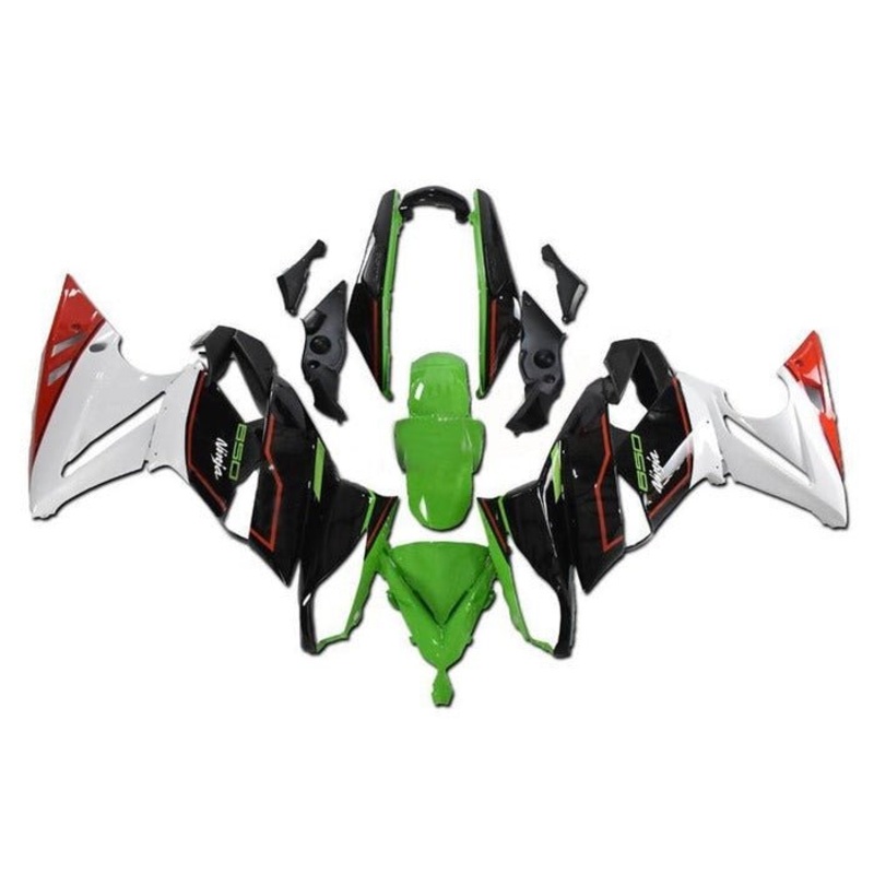 Fairings for Kawasaki Ninja 650 (2009-2011) Black, Green, White, Red Clear Windscreen: Free No Bolt Kit