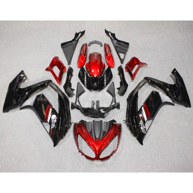 Fairings for Kawasaki Ninja 650 (2012-2016) Black, Dark Red Clear Windscreen: Free No Bolt Kit
