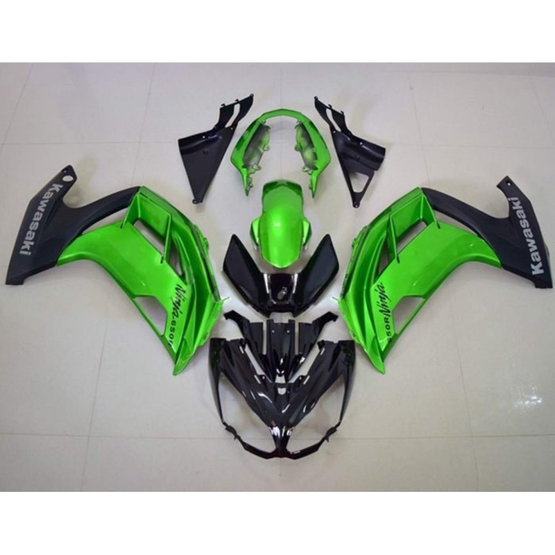 Fairings for Kawasaki Ninja 650 (2012-2016) Black, Green Clear Windscreen: Free No Bolt Kit