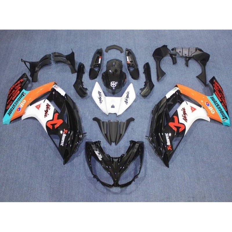 Fairings for Kawasaki Ninja 650 (2012-2016) Black, White, Orange, Blue Clear Windscreen: Free No Bolt Kit