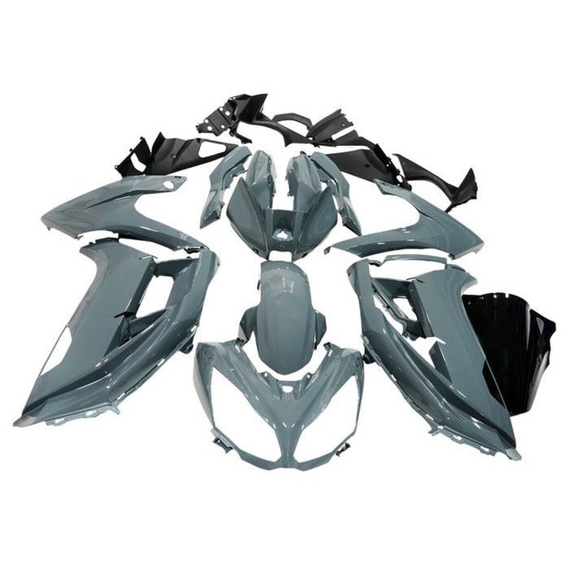 Fairings for Kawasaki Ninja 650 (2012-2016) Gray Clear Windscreen: Free No Bolt Kit