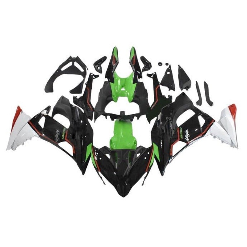 Fairings for Kawasaki Ninja 650 (2017-2019) Black, Green, White, Red Clear Windscreen: Free No Bolt Kit No Tank