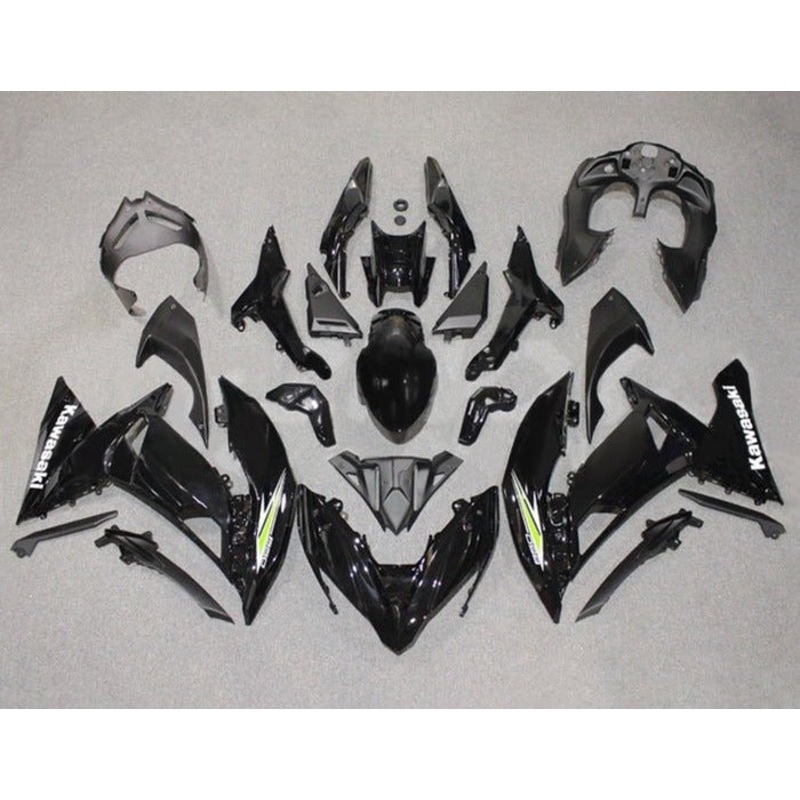 Fairings for Kawasaki Ninja 650 (2017-2019) Black, White, Green Clear Windscreen: Free No Bolt Kit No Tank