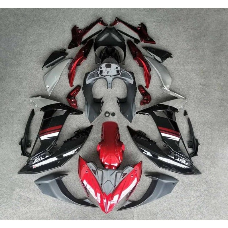 Fairings for Kawasaki Ninja 650 (2017-2019) Dark Red, Black Clear Windscreen: Free No Bolt Kit No Tank