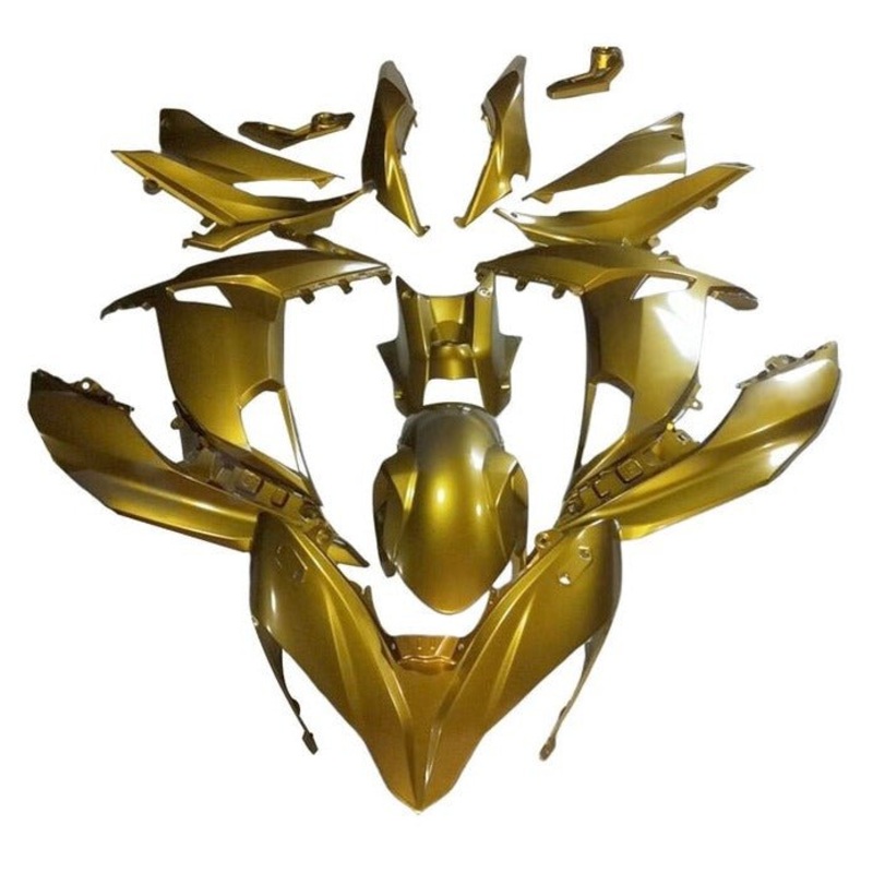 Fairings for Kawasaki Ninja 650 (2017-2019) Gold Clear Windscreen: Free No Bolt Kit No Tank