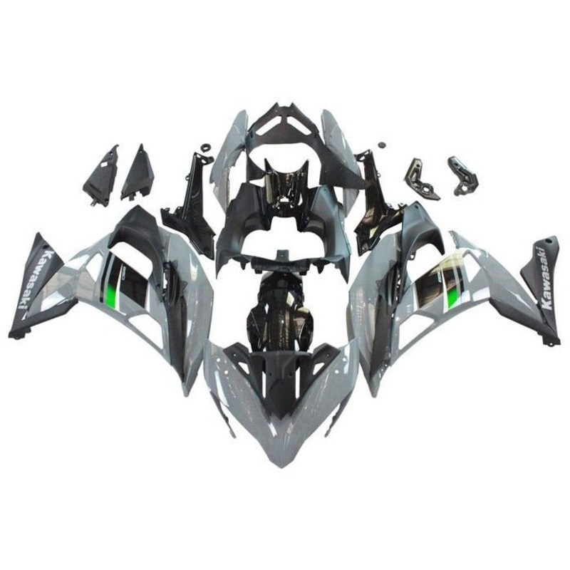Fairings for Kawasaki Ninja 650 (2017-2019) Gray, Black, Green Clear Windscreen: Free No Bolt Kit No Tank