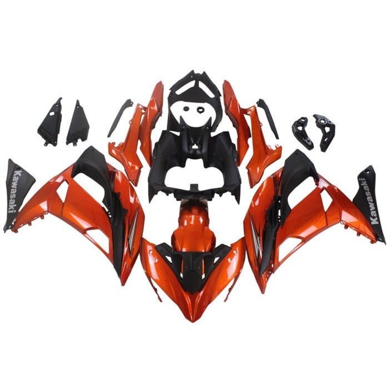 Fairings for Kawasaki Ninja 650 (2017-2019) Orange, Black, Gray Clear Windscreen: Free No Bolt Kit No Tank